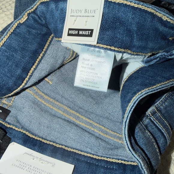 Judy Blue Distressed Blue Jean Shorts - Picture 3 of 4